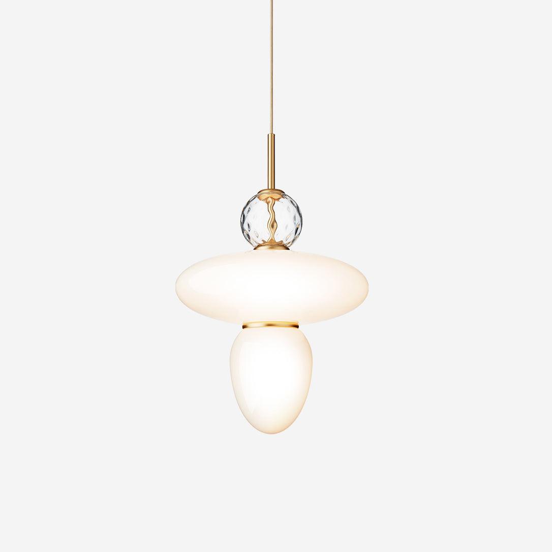 Suspension en laiton et verre avec LED intégrée  