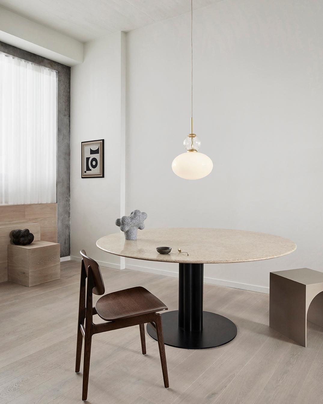 Suspension en laiton et verre avec LED intégrée  