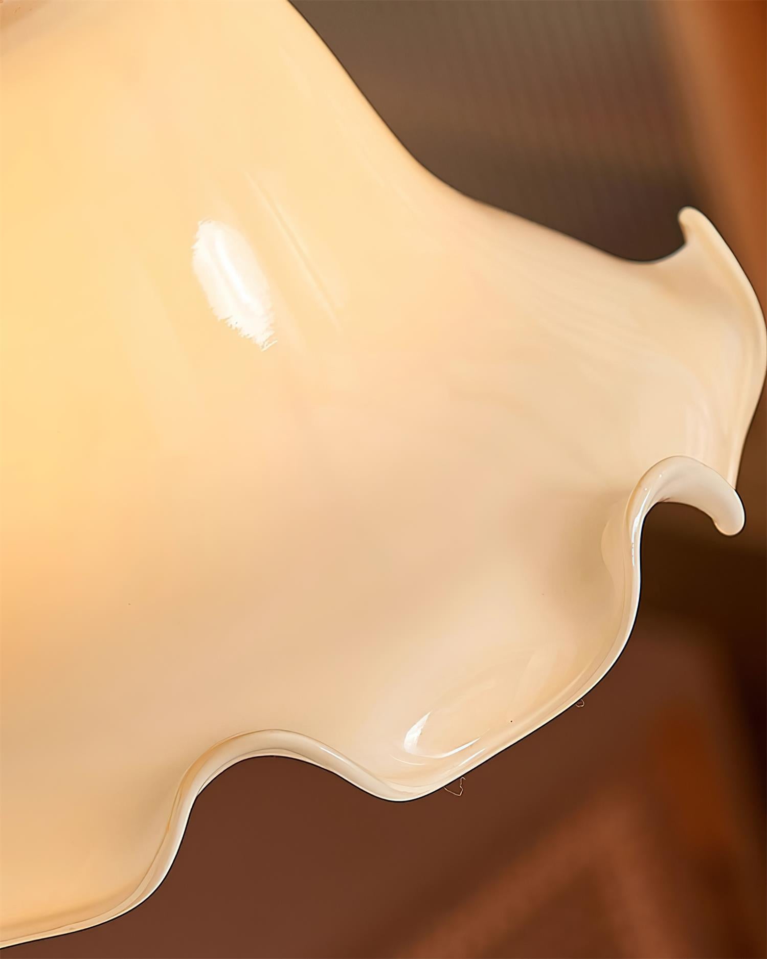 Lampe suspension en verre et bois de noyer avec lumière douce