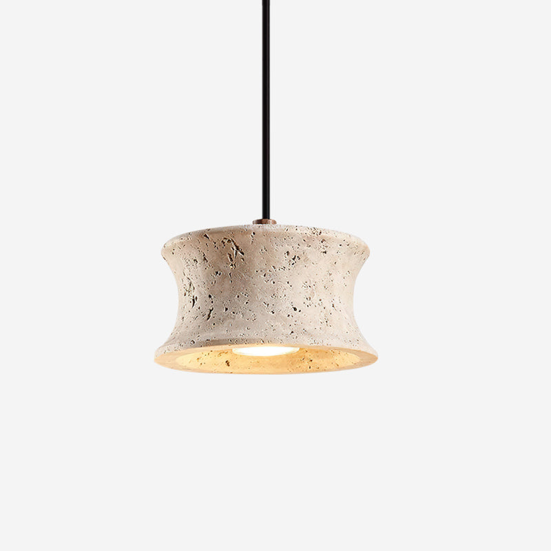 Lampe suspendue triple en travertin élégante avec éclairage dimmable