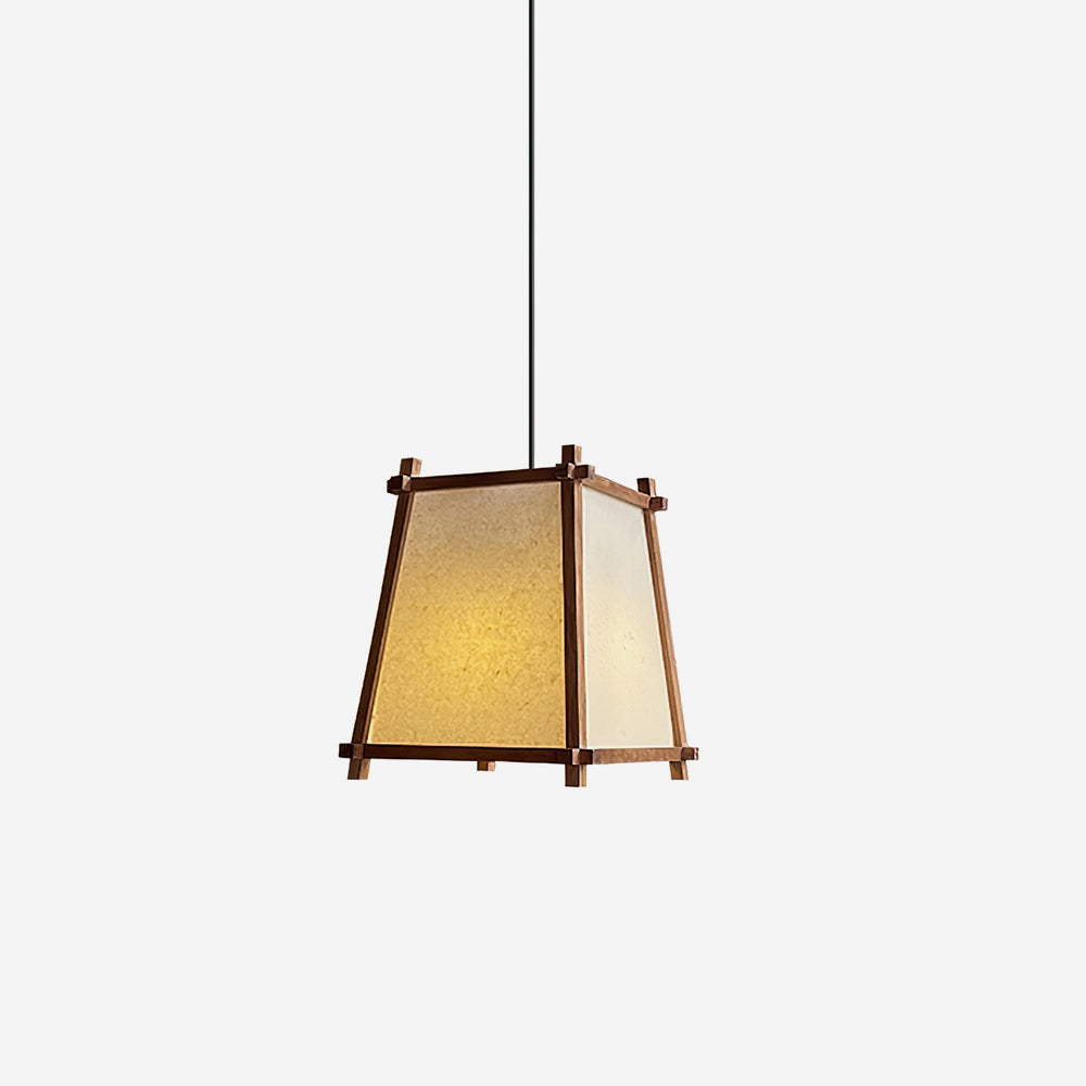 Suspension géométrique en tissu avec lumière chaude