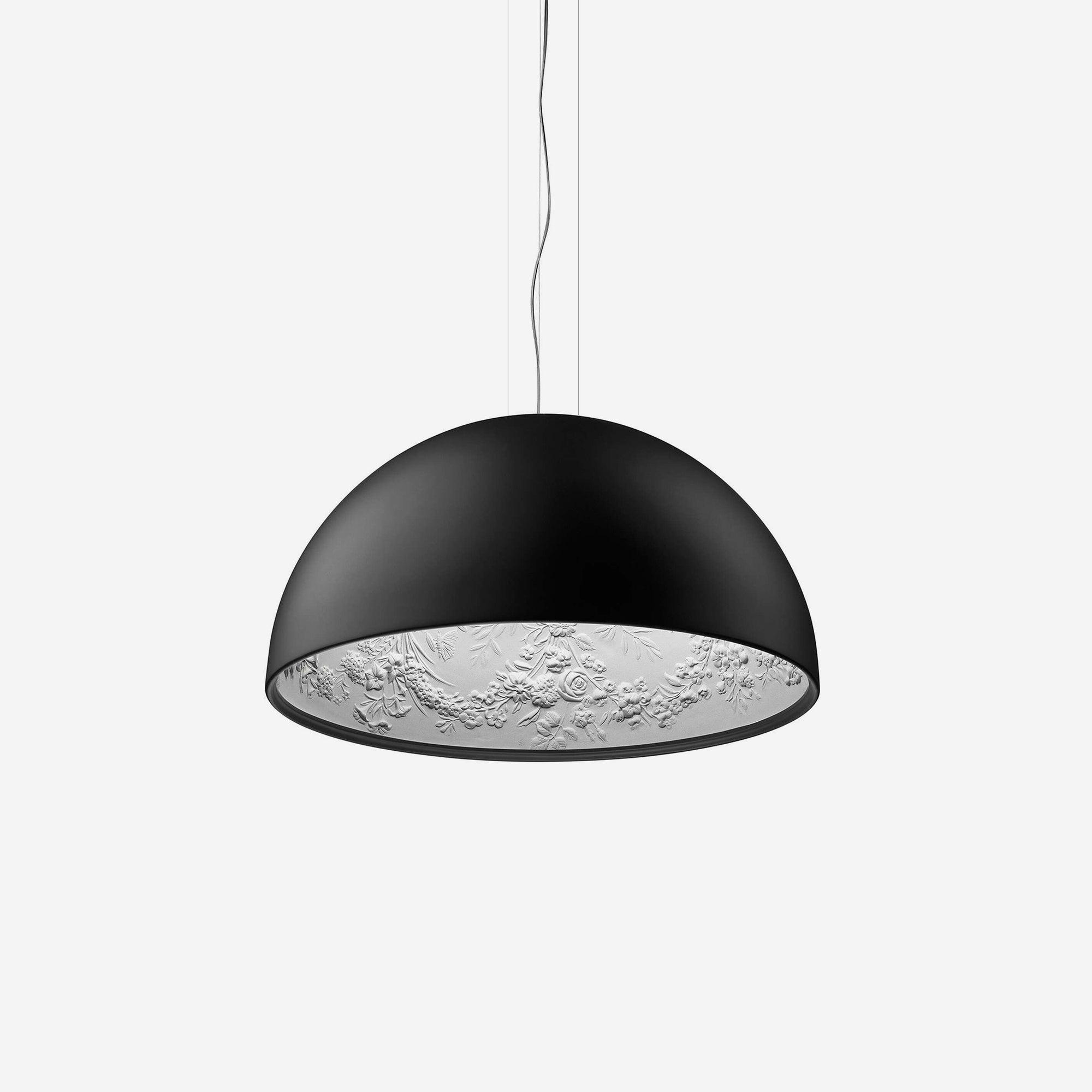 Lampe suspension élégante avec intérieur en plâtre embossé
