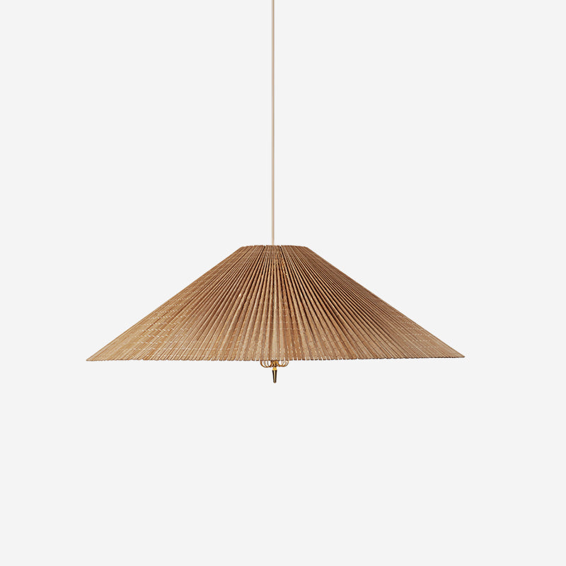 Lampe suspension en bambou naturel avec accents en laiton