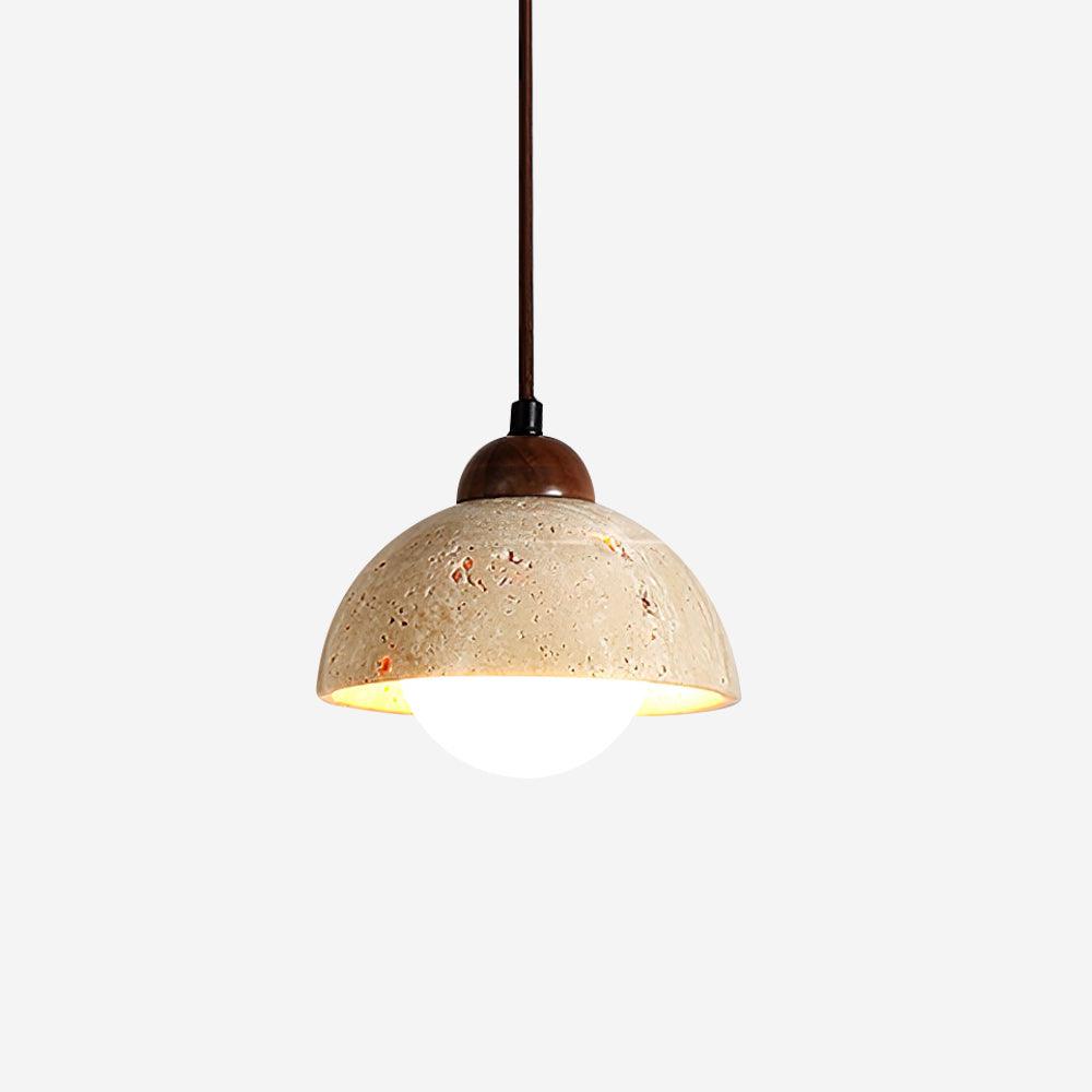 Lampe suspension avec dessus en bois pour une lueur ambiante chaleureuse