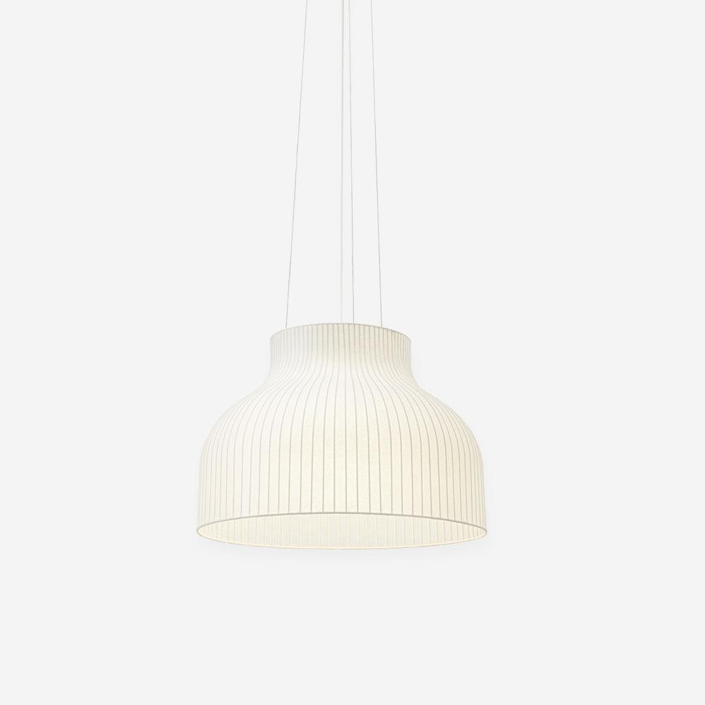 Suspension cloche en soie avec abat-jour plissé minimaliste
