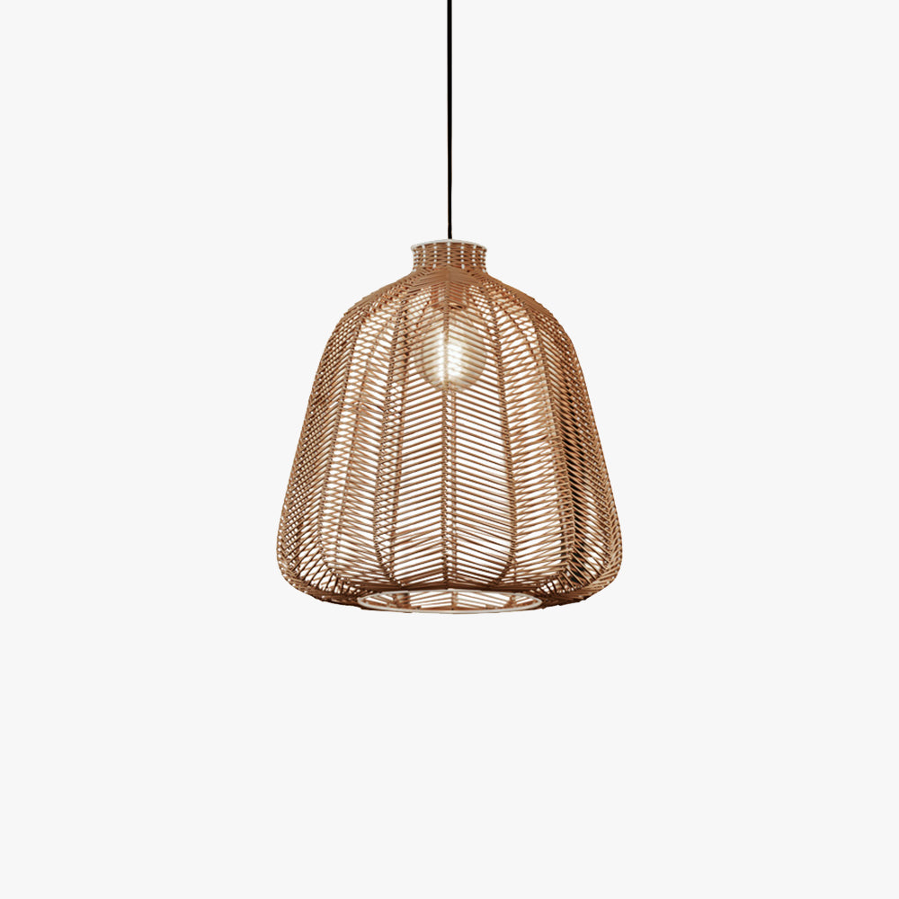 Suspension LED minimaliste en rotin pour une ambiance chaleureuse