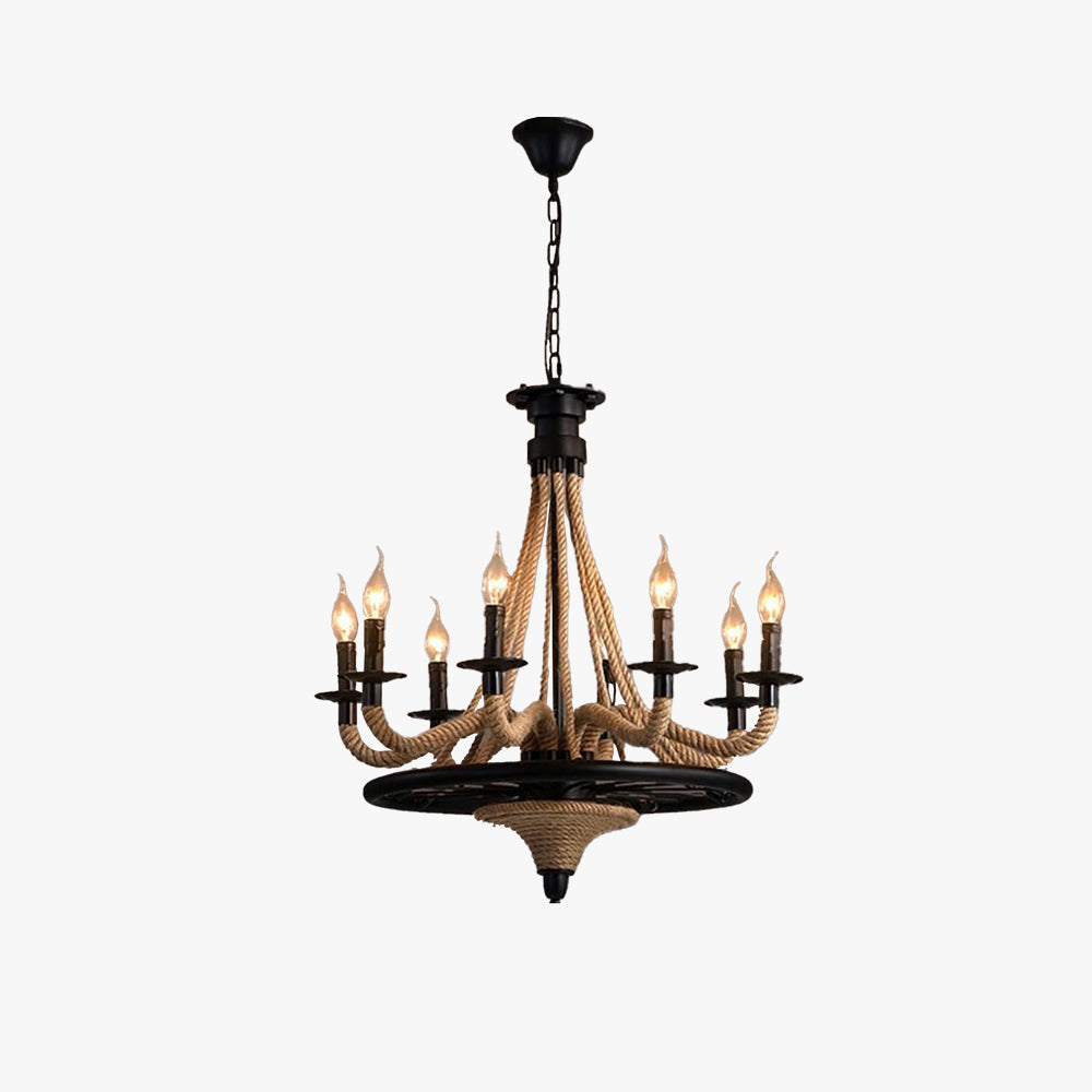 Suspension LED Antique Avec Détail Corde