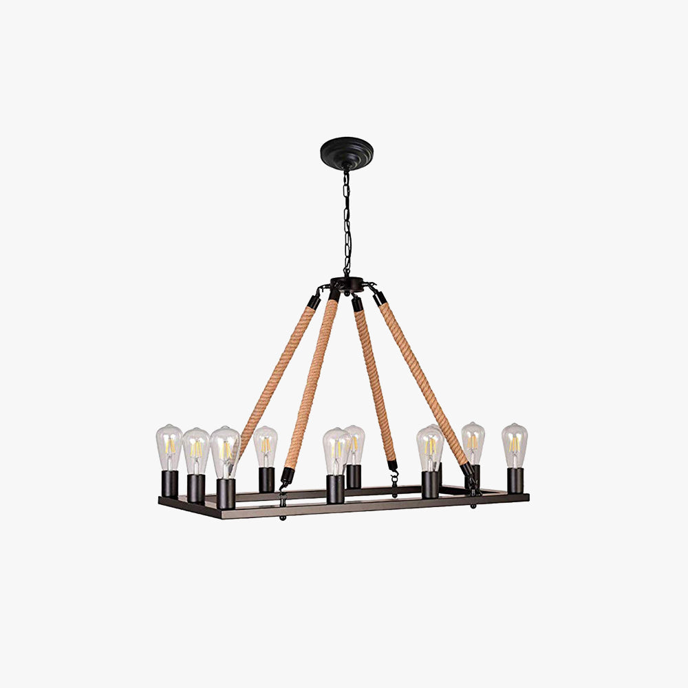 Suspension Industrielle Vintage LED Avec Accent Corde