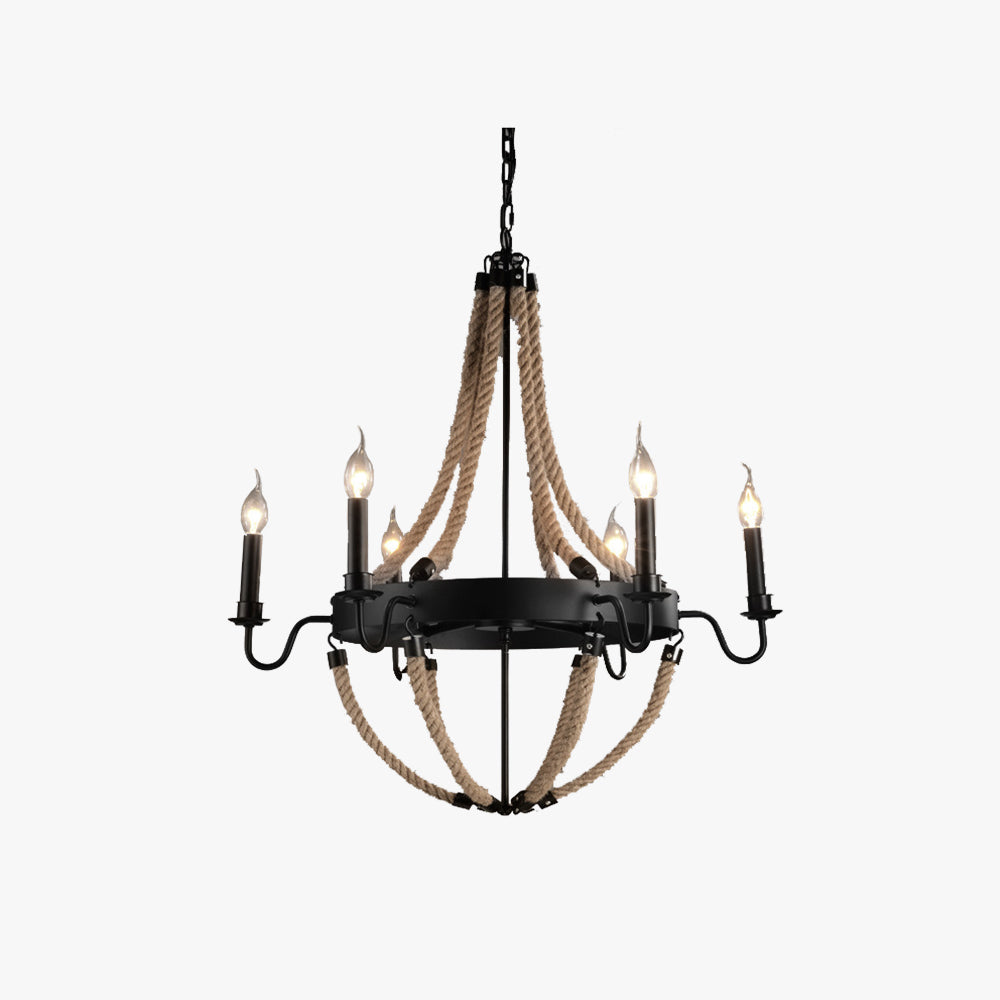 Suspension en ficelle au charme industriel loft