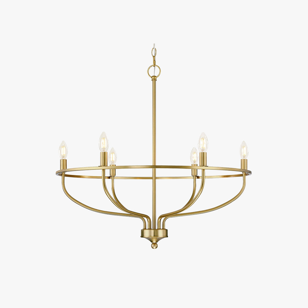 Lustre industriel en métal noir finition champagne