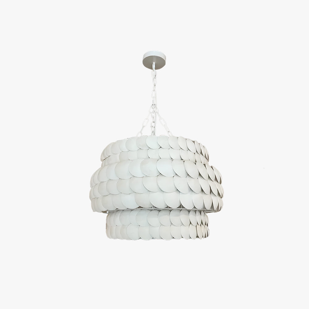 Lampe Suspension Vintage LED Finition Métal Crème Pour Salon Confortable