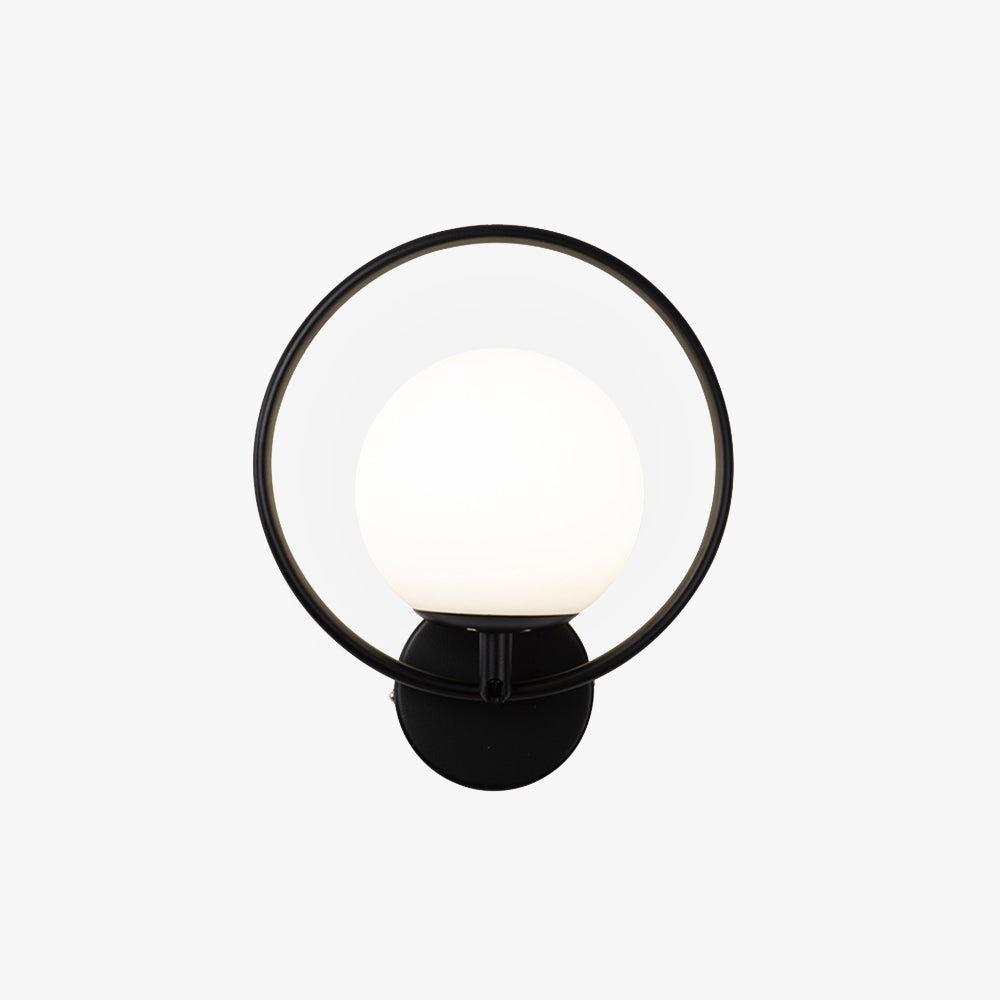 Applique murale intérieure Aurora LED en verre et métal noir laiton