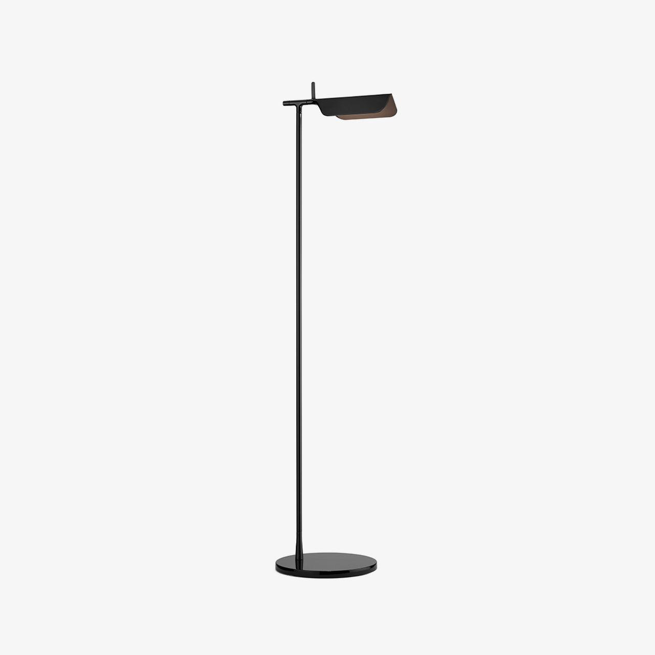 Lampadaire linéaire Edge en métal noir pour salon minimaliste