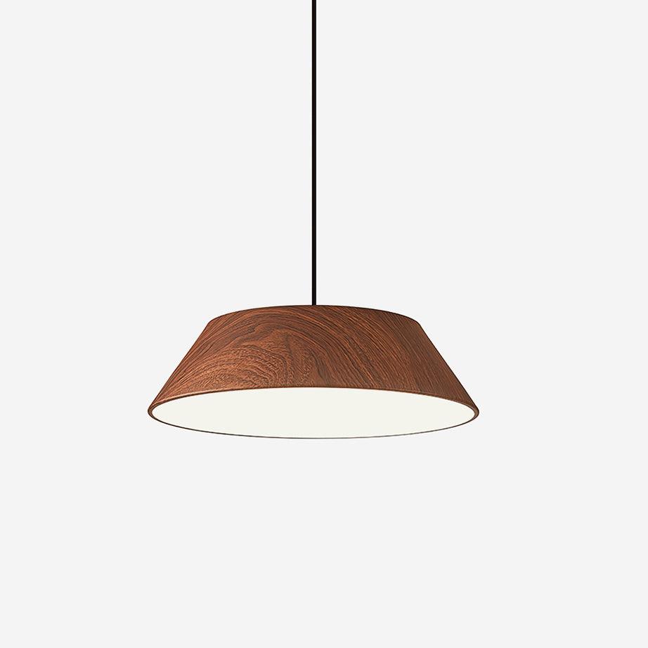 Suspension en grain de bois noyer avec LED intégrée  