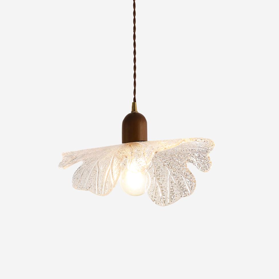 Lampe suspension en vitrail avec abat-jour floral
