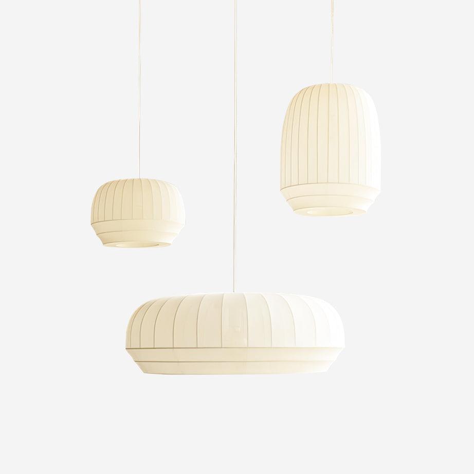 Lampe Suspension avec Abat-jour en Soie Blanche pour Éclat Doux