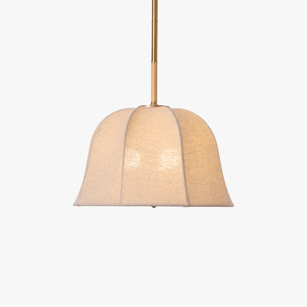 Lustre suspendu avec abat-jour en tissu en forme de cloche pour une lueur chaleureuse et cosy