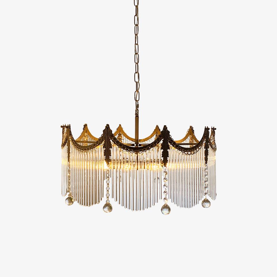 Lustre métallique à étages bohème pour salle à manger de ferme