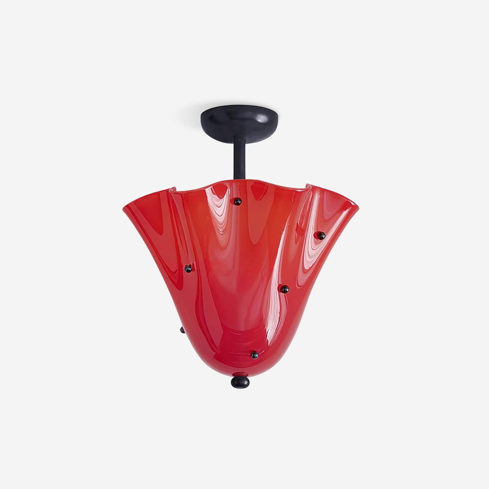 Plafonnier semi-encastré en verre d'art, douille G9  