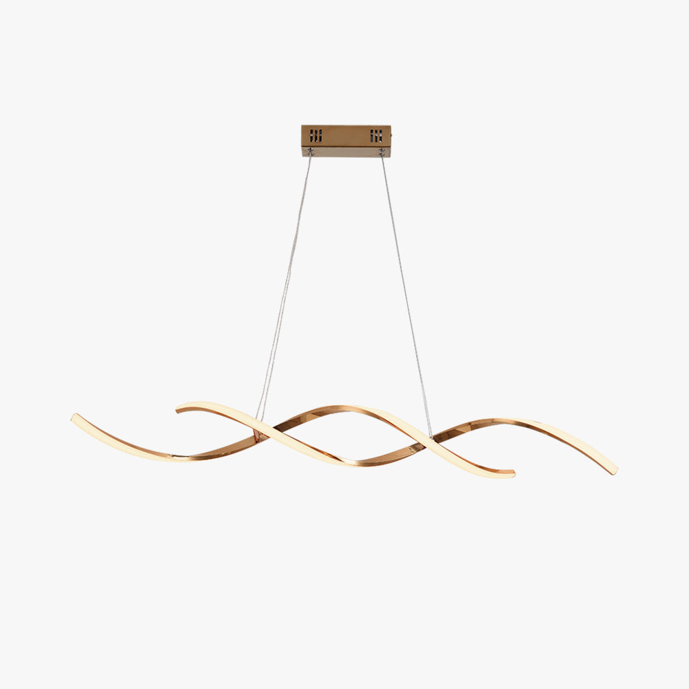 Suspension moderne ondulée Arisha finition chrome or premium