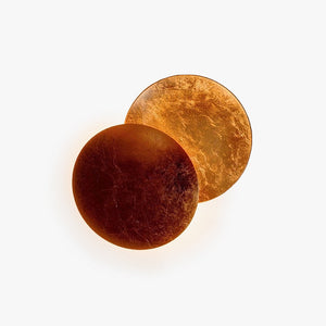 Wylla Applique Murale Ronde Scandinave. Métal. Rouge/Or/Bronze. Salon - Neutralighting