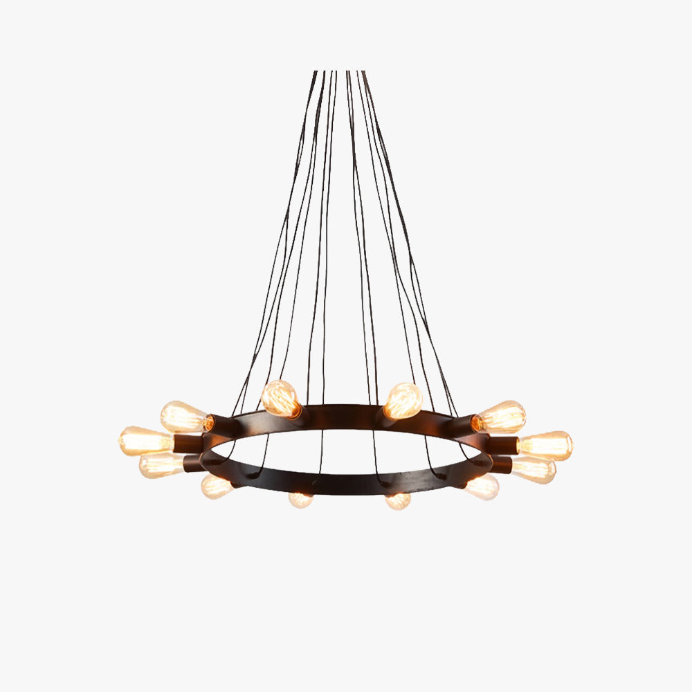 Lustre LED Vintage En Métal Bronze Rustique Pour Salon Ou Bar