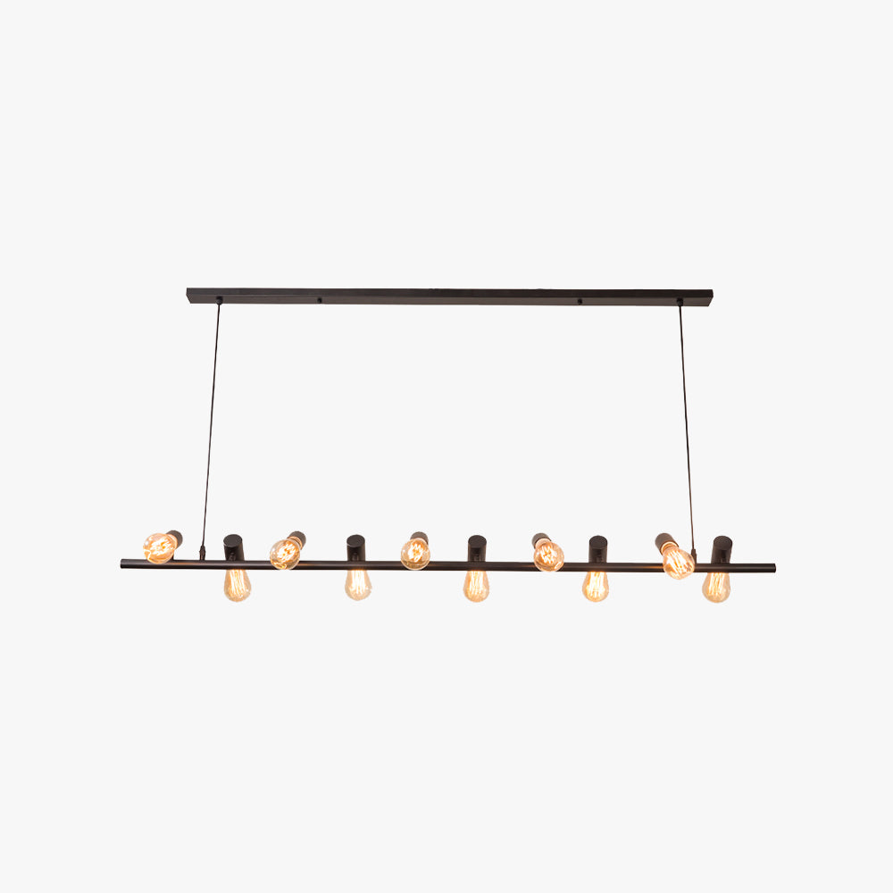 Industrial Vintage Black Metal LED Chandelier For Dining Room Or Bar