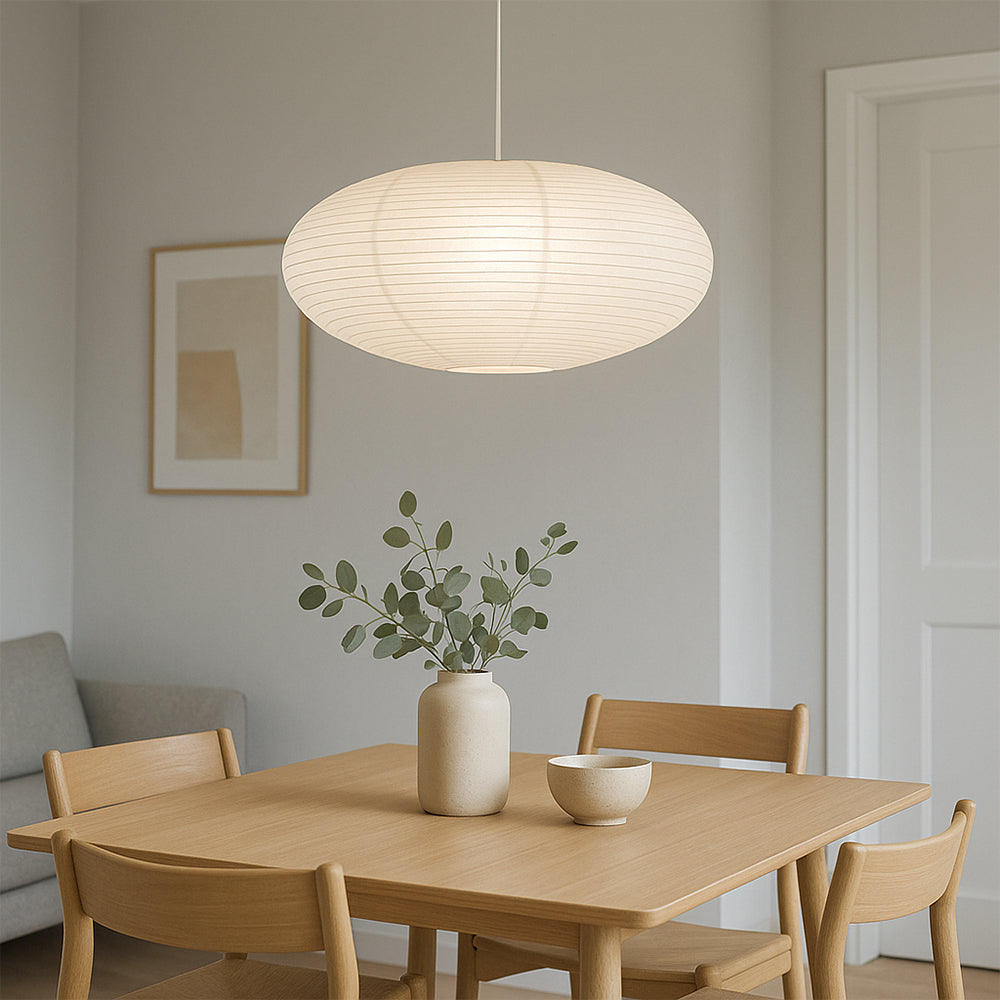 Suspension en papier minimaliste pour une ambiance chaleureuse