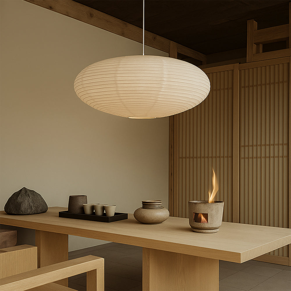 Suspension en papier minimaliste pour une ambiance chaleureuse