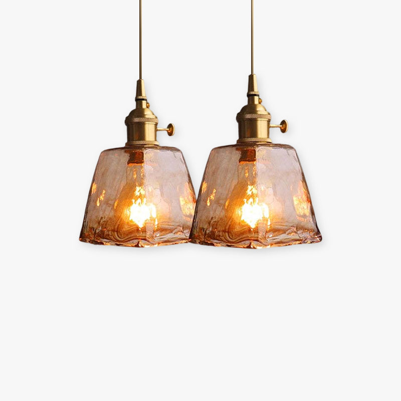 Suspension Zina en laiton et verre avec éclat vintage