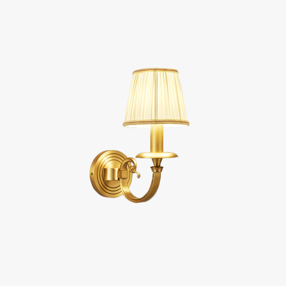 Applique murale LED câblée en métal et tissu pour salon