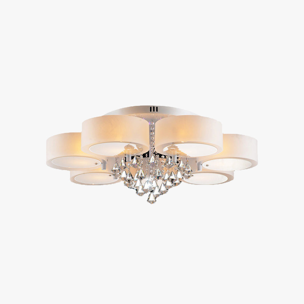 Plafonnier rond en verre blanc pour couloirs  