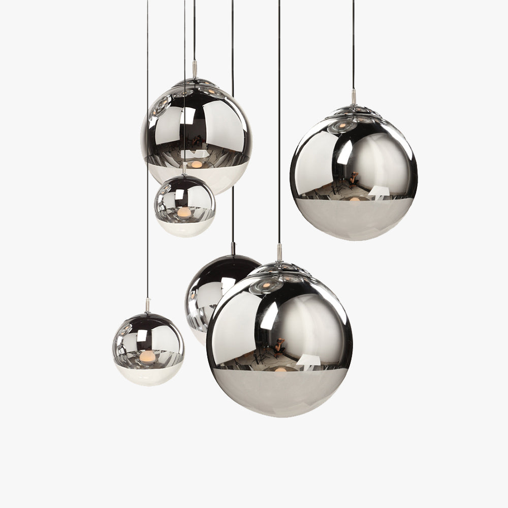 Suspension industrielle en verre pour ambiance salon