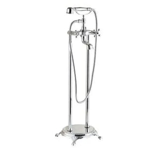 Antique Brass Floor Mounted Standing Bathtub Faucet Shower Mixer Set-Shower Faucet-Index Bath-Chrome-Index Bath