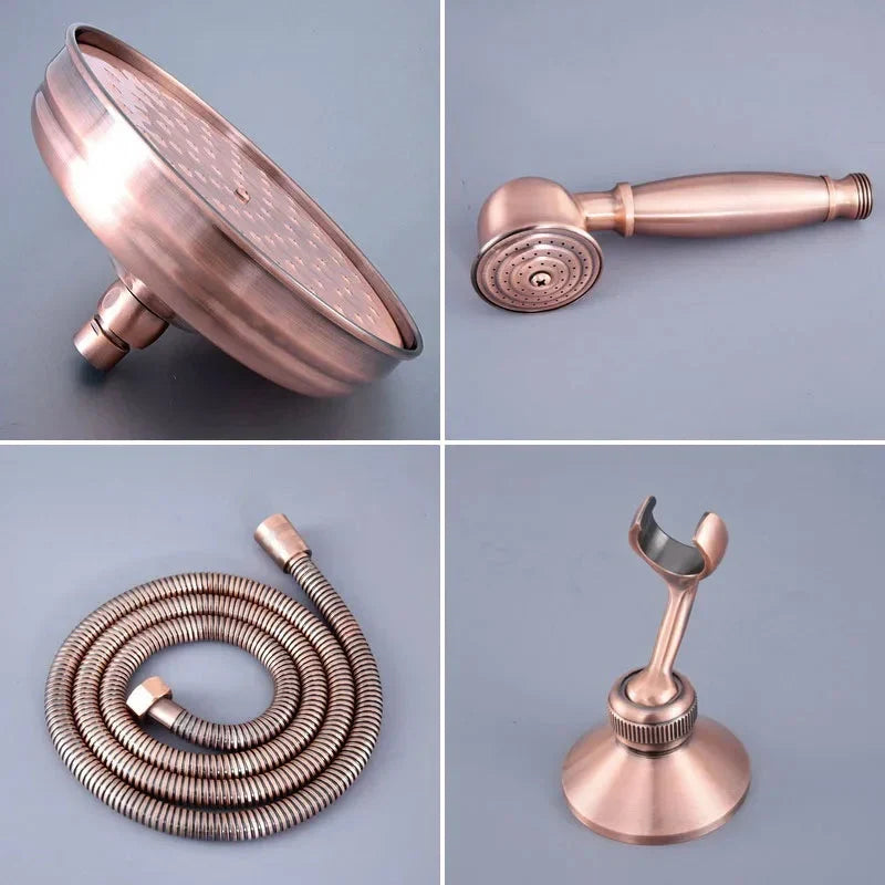 Antique Red Copper Bracket High Pressure Hand Spray Bathroom Accessory-Shower Accessories-Index Bath