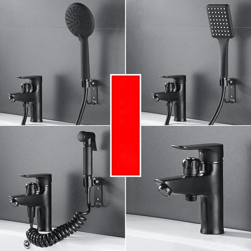 Bathroom Basin Faucet Single Handle Tap Sink Faucet with Shower Head-Shower Faucet-Index Bath-A-Index Bath
