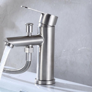 Basin Faucet - Bathroom Deck Mounted Sink Mixer Tap With Shower Head