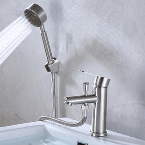 Basin Faucet - Bathroom Deck Mounted Sink Mixer Tap With Shower Head