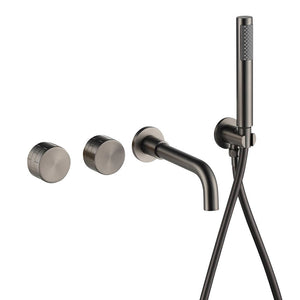 Bathroom Shower Faucet Set Mixer Valve Brushed Hand Bath Tub Spout-Shower Faucet-Index Bath