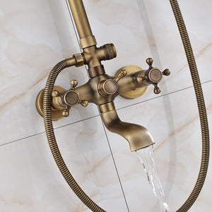 Shower Faucet - Brass Antique Wall Mount Shower Set