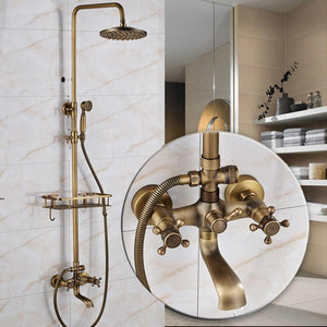 Shower Faucet - Brass Antique Wall Mount Shower Set