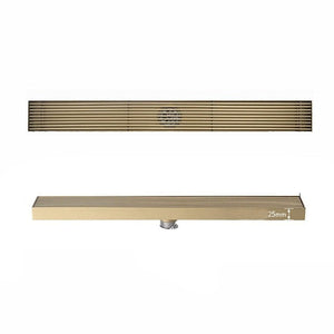Bath Drains - Brushed Gold Floor Drain Stainless Steel Bathroom Anti-Odor Drain