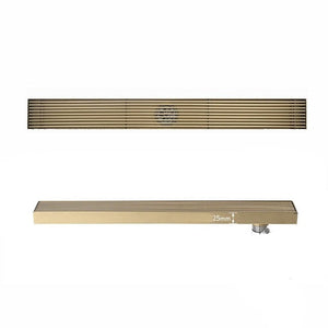 Bath Drains - Brushed Gold Floor Drain Stainless Steel Bathroom Anti-Odor Drain