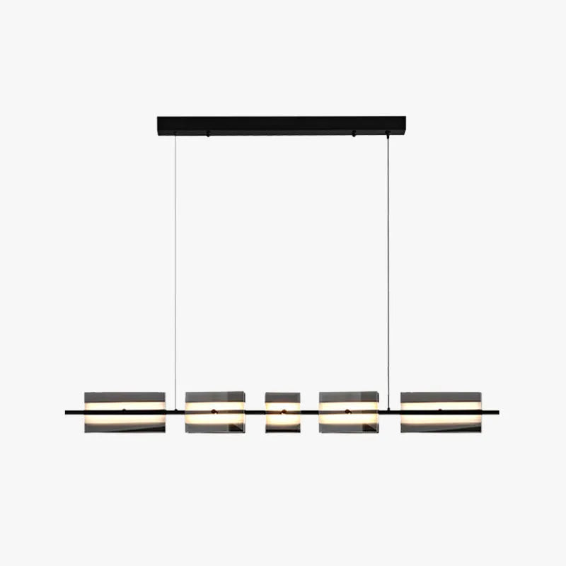 Nordic Linear Copper Glass Pendant Light For Dining