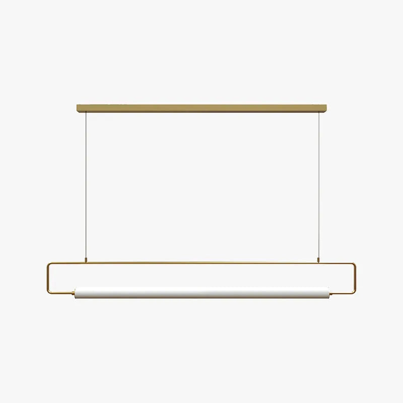 Suspension rectangulaire moderne avec lumière d’ambiance or et noir