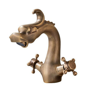 Basin Faucet - Dragon Shaped Deck Mounted Basin Faucet Dual Handle
