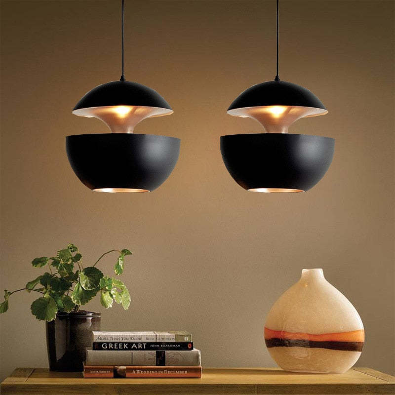 Suspension moderne Arisha finition noir et blanc
