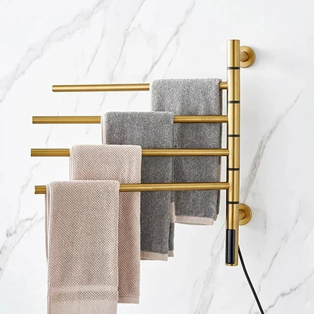 Electric Heated Towel Rail Bathroom Accessory Electric Towel Warmer-Towel Bars & Hooks-Index Bath-Golden-Index Bath