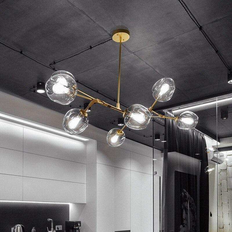 Lampe suspendue nordique en verre avec bulle claire