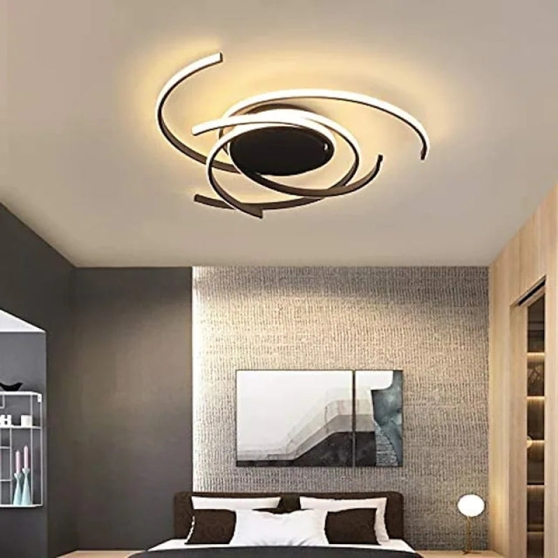 Plafonnier moderne arc avec design multi-arc en noir ou blanc
